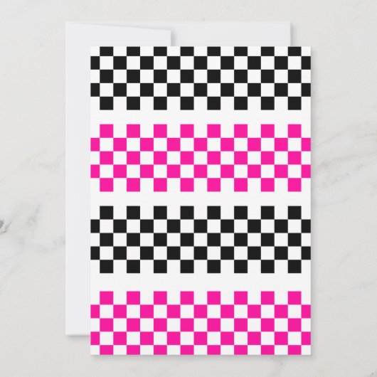 Twee Fast Race Car meisjes 2e Verjaardag Party roz Kaart (Achterkant)