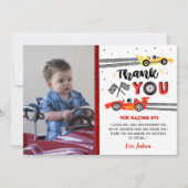 Twee Fast Race Car Racing Birthday - Bedankt voor  Kaart (Voorkant)