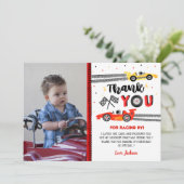 Twee Fast Race Car Racing Birthday - Bedankt voor  Kaart (Staand voorkant)