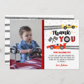 Twee Fast Race Car Racing Birthday - Bedankt voor  Kaart (Voorkant / Achterkant)
