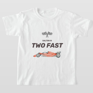 Twee Fast Race Car Second Birthday T-Shirt