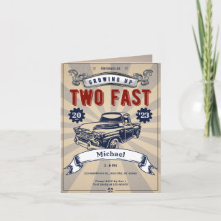 Twee Fast Race Car Second Birthday Theme Boy