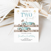 TWEE Fast Race Car Twins Verjaardag uitnodiging