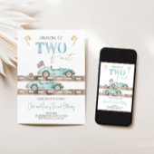 TWEE Fast Race Car Twins Verjaardag uitnodiging