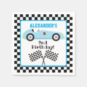 Twee Fast Racecar Blue Racing Boy Birthday Servet (Voorkant)