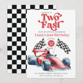 Twee Fast Racing Boy Rode Race Auto Verjaardagsfee Kaart (Voorkant / Achterkant)