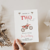 TWEE Fast Red Dirt Bike Verjaardag uitnodiging