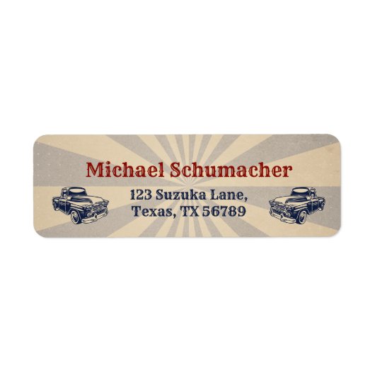 Twee Fast Second Birthday Party Theme Car Boy Race Etiket (Voorkant)