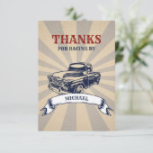 TWEE Fast Second Birthday Theme Boy Cars Bedankkaart (Staand voorkant)