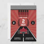 Twee Fast Second Birthday Theme Boy Racing Formule Kaart (Voorkant)