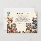 Twee Fast Woodland Dieren 2e Verjaardag Bedankkaart (Voorkant)