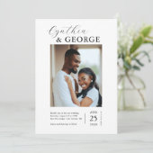 Twee favoriete foto's QR Code Wedding Website RSVP Kaart (Staand voorkant)