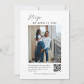 Twee favoriete foto's QR Code Wedding Website RSVP Kaart (Achterkant)