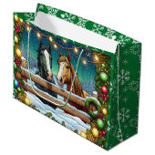 Twee feestelijke Cartoons in stripboekstijl Groot Cadeauzakje (Voorkant Gekanteld)