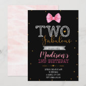 Twee feestelijke uitnodiging kleine miss (Voorkant / Achterkant)