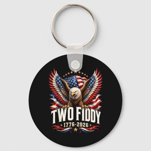 Twee Fiddy 2 Fiddy 250 Jubileum 4 juli VS Sleutelhanger (Voorkant)