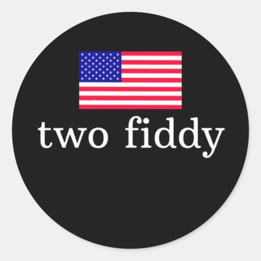 Twee Fiddy Ronde Sticker (Voorkant)