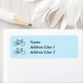 Twee fiets silhouetten adreslabel etiket (Insitu)