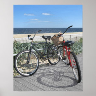 Twee fietsen aan boord Jersey Shore Poster