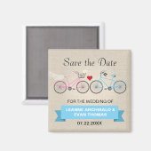 Twee Fietsen Bruiloft Save the Date Magneet (Voorkant / Achterkant)