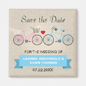 Twee Fietsen Bruiloft Save the Date Magneet (Voorkant)