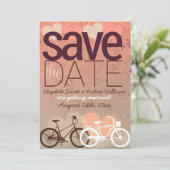 Twee fietsen Schattig liefde Bewaar de datum Save The Date (Staand voorkant)
