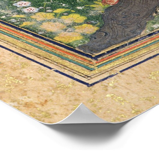 Twee figuren die in een boomgaard worden afgelezen poster (Hoek)