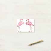 Twee flamingo post-it® notes (Op bureau)