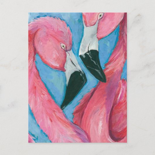 Twee Flamingos Briefkaart (Voorkant)