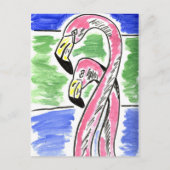 Twee Flamingos Briefkaart (Voorkant)