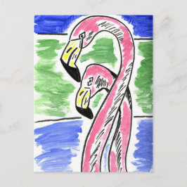Twee Flamingos Briefkaart