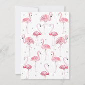 Twee Flamingo's Flamingo Verloving Douche Zomer Kaart (Achterkant)