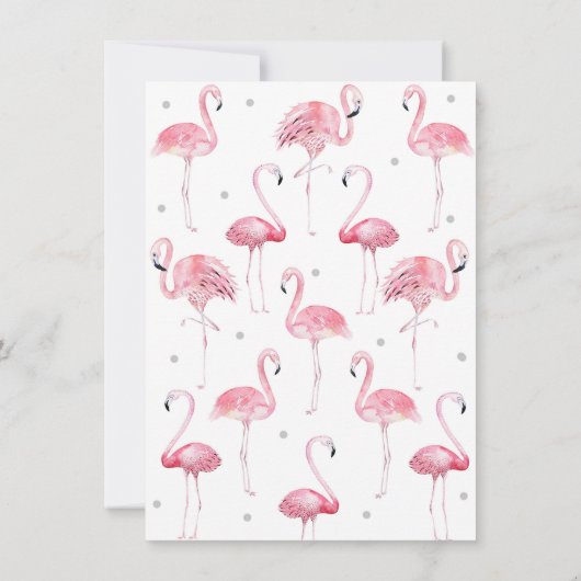 Twee Flamingo's Flamingo Verloving Douche Zomer Kaart (Achterkant)