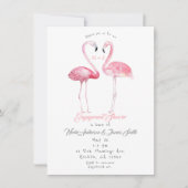Twee Flamingo's Flamingo Verloving Douche Zomer Kaart (Voorkant)
