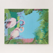 Twee Flamingos in een Tropische Plaatsing Geperson Legpuzzel (Horizontaal)