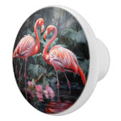 Twee Flamingos Keramische Knop (Rechts)