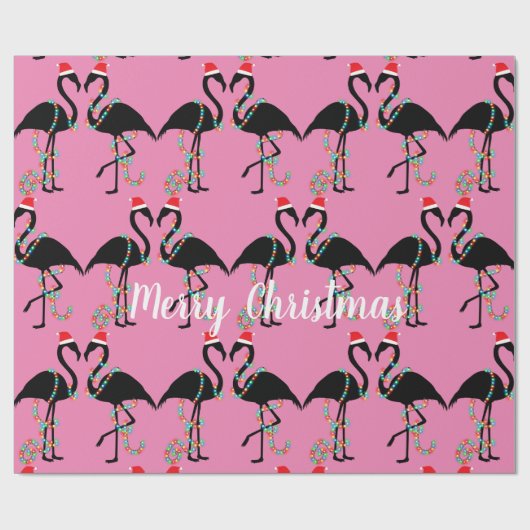 Twee Flamingo's Kerstmis Cadeaupapier (Vlak)