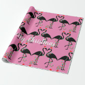 Twee Flamingo's Kerstmis Cadeaupapier (Uitgerold)
