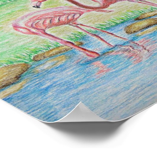 twee Flamingos Poster (Hoek)