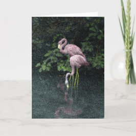 Twee flamingo's Wenskaart Kaart