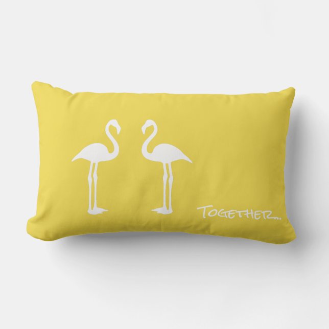 Twee flamingovogels samen Sierkussen Kussen (Voorkant)