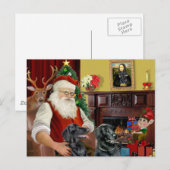 Twee Flat Coated Retrievers van Sinterklaas Feestdagenkaart (Voorkant / Achterkant)