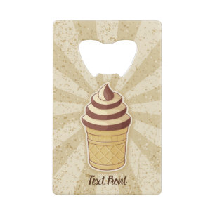 Twee Flavors Ice Cream Cup Creditkaart Flessenopener