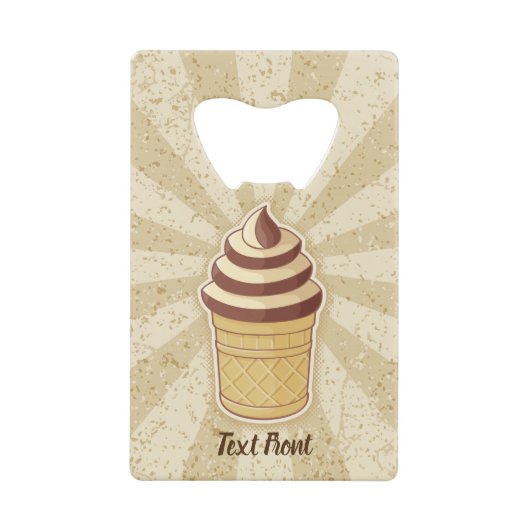Twee Flavors Ice Cream Cup Creditkaart Flessenopener (Voorkant)