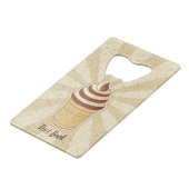 Twee Flavors Ice Cream Cup Creditkaart Flessenopener (Achterkant Gekanteld)