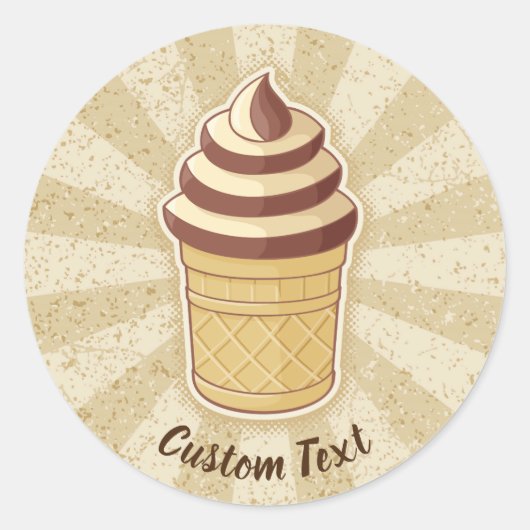 Twee Flavors Ice Cream Cup Ronde Sticker (Voorkant)
