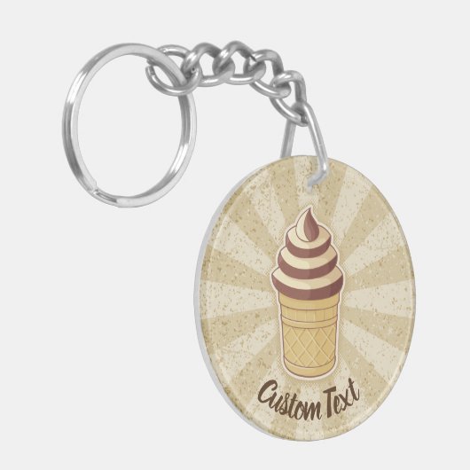 Twee Flavors Ice Cream Cup Sleutelhanger (Voorkant Links)