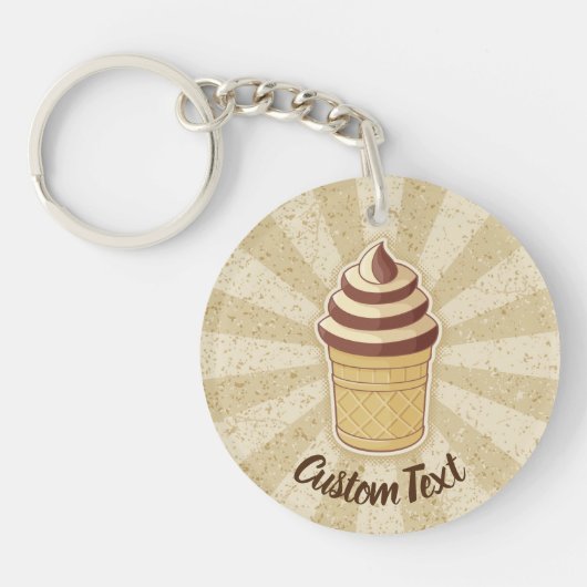 Twee Flavors Ice Cream Cup Sleutelhanger (Voorkant)
