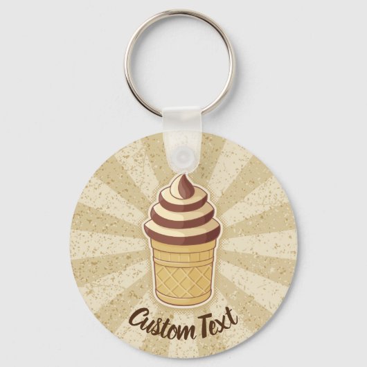 Twee Flavors Ice Cream Cup Sleutelhanger (Voorkant)
