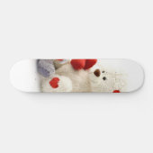 Twee fluffy Teddy Bars op witte achtergrond Persoonlijk Skateboard (Horizontaal)